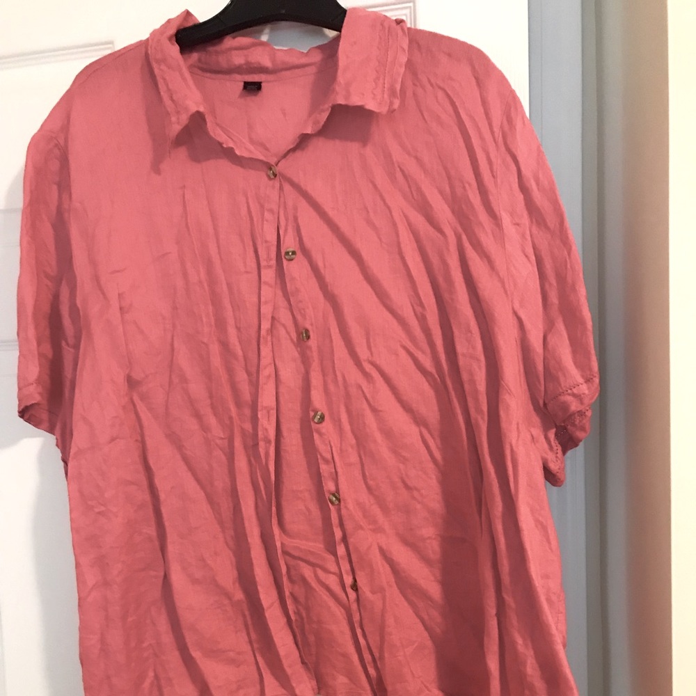 Linen Coral Blouse